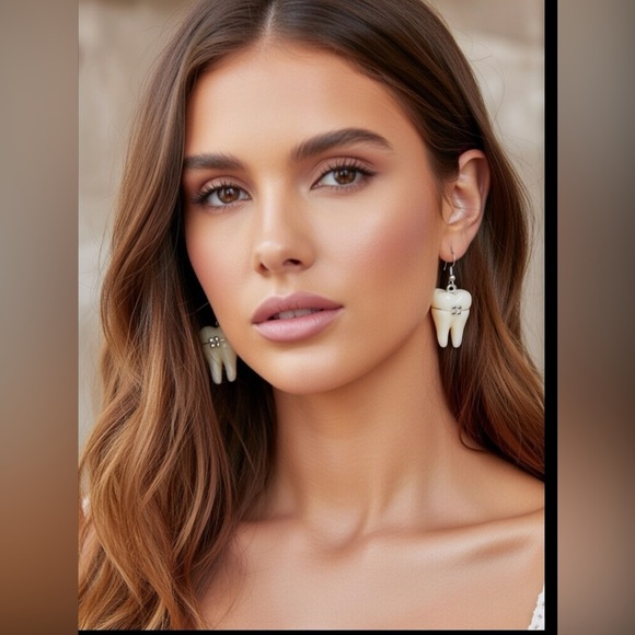 Jewelry - Teeth With Braces Drop Earrings 🆕